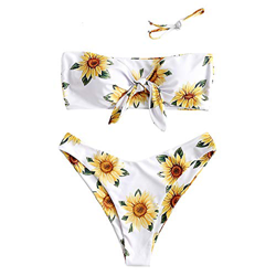 ZAFUL - Bikini para mujer, diseño de girasol Blanco L precio