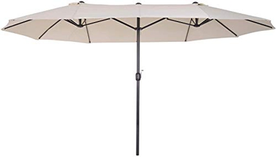 Angel Living Sombrilla Parasol Doble para Jardín, Parasol de Tela de Poliéster, Sombrilla Gigante para Playa Terrasa Patio, Protección al Solar UV, 4.