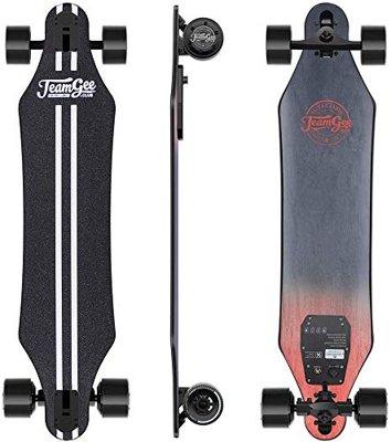Teamgee H5 Monopatín Eléctrico Skateboard Eléctrico,Control Remoto,Ultra Delgado,Batería Integrada Doble Motor,Velocidad Máx 35 km/h,Velocidad Autonom