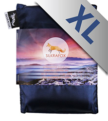 Silkrafox XL - Saco de Dormir Ultraligero para Las excursiones de Senderismo, Ancho Extragrande 95 cm, los Viajes, Las acampadas, Seda Artificial, Azu precio