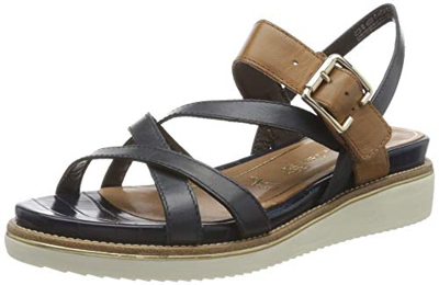 Tamaris 1-1-28252-24, Sandalia con Pulsera Mujer, Azul Navy coñac 804, 39 EU