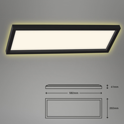 Plafón LED 7365, 58 x 20 cm, negro precio
