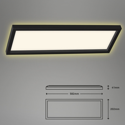 Plafón LED 7365, 58 x 20 cm, negro