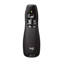 Logitech R400 Presentador Inalámbrico, 2,4 GHz con Receptor USB, Puntero Láser Digital Rojo, Distancia de 30 Metros, 6 Botones, Controles Intuitivos,  características