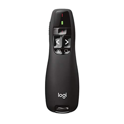 Logitech R400 Presentador Inalámbrico, 2,4 GHz con Receptor USB, Puntero Láser Digital Rojo, Distancia de 30 Metros, 6 Botones, Controles Intuitivos, 