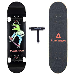 Playshion Skateboard 31 Pulgadas Monopatín con T-Tool para Adolescentes Adultos Principiantes precio