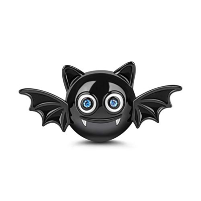 Gnoce - Abalorio de murciélago para mujer, chapado en plata de ley, diseño de murciélago