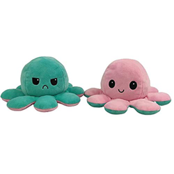 Peluche de Pulpo Reversible, Bonitos Juguetes de Peluche, muñeco Vibrante de Doble Cara, Bonitos Juguetes de Peluche，el Pulpo Reversible Original de F características