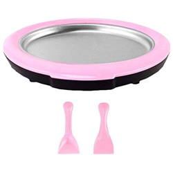 Máquina de hielo frito, placa de hielo frita, máquina de helado enrollado con 2 espátulas mini yogurts fritos máquina freír placa de hielo casera fabr precio