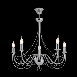 Lámpara de araña Retro, 5 luces, 75cm, cromo precio