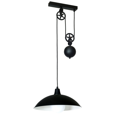 Lámpara colgante 901 alto ajustable, negro/blanco