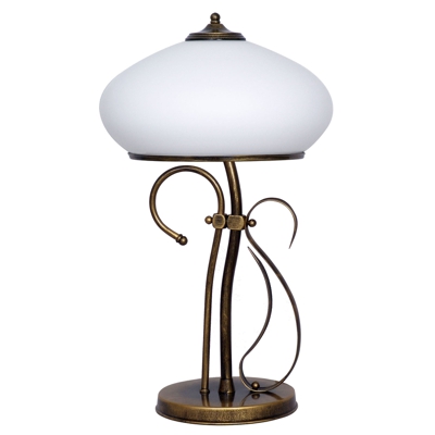 Lámpara de mesa 493, opal/oro antiguo, alto 60 cm