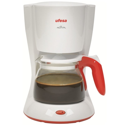 Ufesa CG7223 Activa Cafetera de Goteo Hasta 15 Tazas 1.25L 1000W Blanco/Rojo