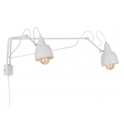 Aplique 1002 con enchufe, 2 luces, blanco