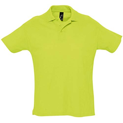 SOLS - Polo de Manga Corta Liso para Hombre Modelo Summer II (Grande (L)) (Verde Manzana)