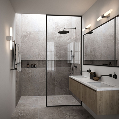 Aplique LED para baño Helva Double, cromo