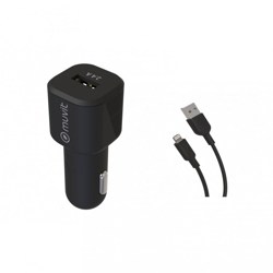 Muvit for Change Pack Cargador Coche USB 2.4A 12W + Cable Lightning 2.4A 1.2m Negro características