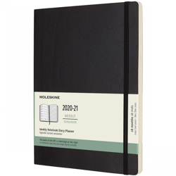 Moleskine Agenda Semanal 18 Meses 2020-2021 Blanda Negra en oferta
