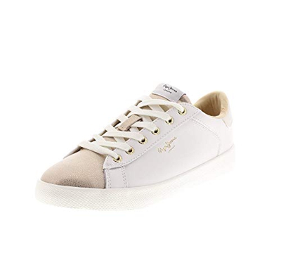 PEPE JEANS KIOTO Zapatillas Moda Femmes Blanco/Oro - 38 - Zapatillas Bajas