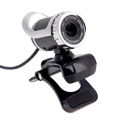 KKmoon - Webcam HD USB 2.0 360 ° ajustable con micrófono integrado para Skype Escritorio PC portátil plata