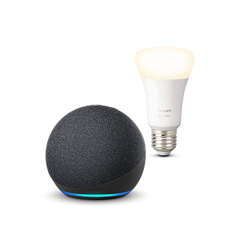Nuevo Echo Dot (4.ª generación), Antracita + Philips Hue Bombilla Inteligente (E27), compatible con Alexa precio