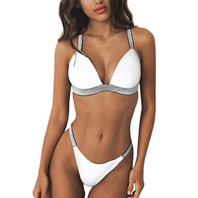 Bikini Mujer Push Up 2019 Verano Bikinis de Encaje Conjunto de Traje de BañO Sexy triángulo Tops y Braguitas Bohemio BañAdores con Relleno Ropa de Pla