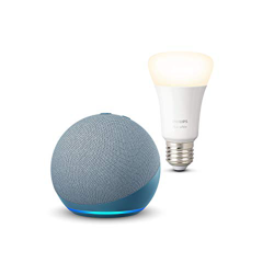 Nuevo Echo Dot (4.ª generación), Azul grisáceo + Philips Hue Bombilla Inteligente (E27), compatible con Alexa precio
