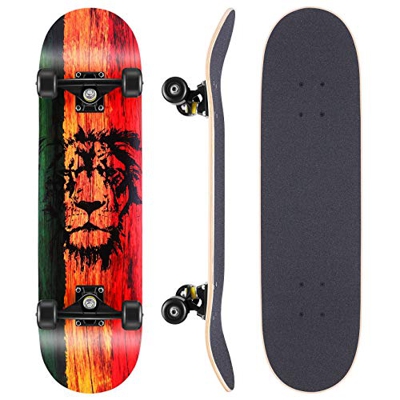 WeSkate Skateboard Complete Board 79x20cm Tablero de Madera con rodamientos de Bolas ABEC-11 Madera de Arce Canadiense de 31 Pulgadas y 7 Capas y Rued