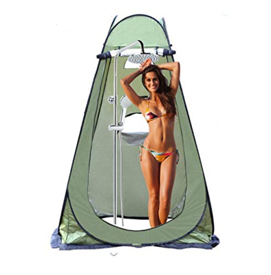 Carpa de Privacidad Portátil, Parkarma Tienda de Campaña 150 * 150 * 190CM Carpa de Ducha para Acampar Refugio de Iluvia al Aire Libre con 3 Ventanas 