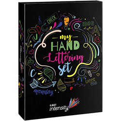 BIC My Hand Lettering Set con Rotuladores BIC Intensity Fine (0,4 mm)/Medium (0,7 mm)/Dual Tip (Fina + Pincel) y Láminas de Caligrafía - Varios Colore características