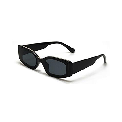 New Energy © Gafas de sol rectangulares pequeñas con ojo de gato, 400 UV Negro Negro ( 80