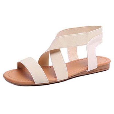 GYUANLAI Verano Playa De Las Mujeres Sandalias Punta Abierta Banda elástica Pisos Señoras Sandalias