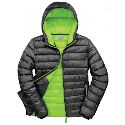 Result Urban - Chaqueta con capucha Modelo Snowbird Hombre Caballero (Extra Grande (XL)/Negro/Verde lima)