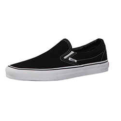Vans Slip-on - Zapatillas bajas clásicas Canvas para adultos, suela blanca de zapato negro, 36 EU en oferta