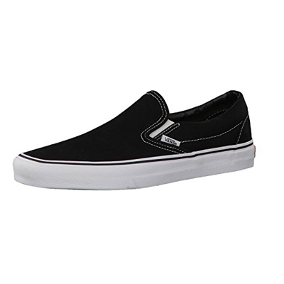 Vans Slip-on - Zapatillas bajas clásicas Canvas para adultos, suela blanca de zapato negro, 36 EU
