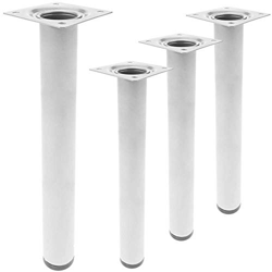 PrimeMatik - Pies Redondos para Mesa y Mueble. Patas en Acero Gris de 40cm 4-Pack en oferta