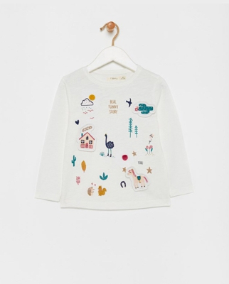 Sfera - Camiseta De Niña Multiestampado Parches