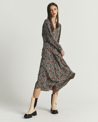 Sfera - Vestido De Manga Larga Con Frunce