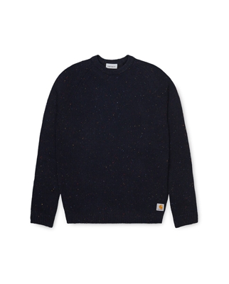 Carhartt Wip - Jersey De Hombre Azul Marino Con Cuello Caja