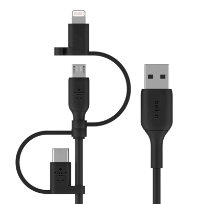 Belkin Cable USB-A a Micro-USB con Adaptador Lightning y Adaptador USB-C 1m