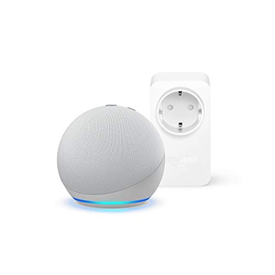 Nuevo Echo Dot (4.ª generación), Blanco + Amazon Smart Plug (enchufe inteligente WiFi), compatible con Alexa