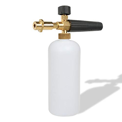 Espuma de nieve para lavado de coche con boquilla de espuma ajustable, dispensador de jabón de 1 l y adaptador de rosca macho para lavadora de alta pr