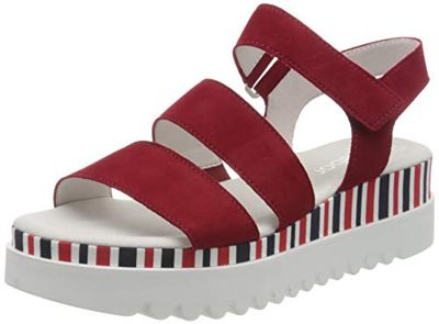 Gabor Shoes Gabor Casual, Sandalia con Pulsera Mujer, Rojo (Rubin (Marine/Pink) 10), 38 EU