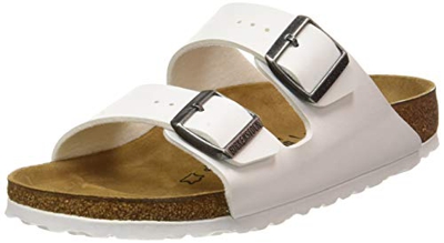 Birkenstock Arizona, Sandalias de Punta Descubierta para Mujer, Blanco (Blanc Blanc), 38 EU
