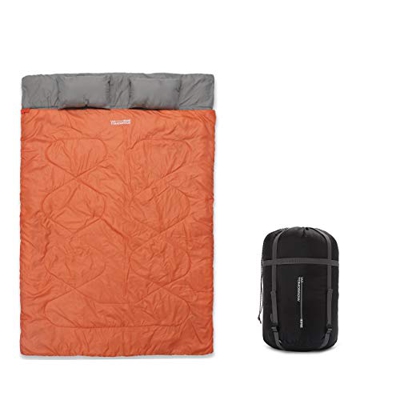 Lumaland Where Tomorrow Saco de Dormir Doble Saco de Dormir para 2 Personas 220 x 150 cm Naranja