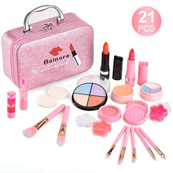 balnore 21 Piezas Set de Maquillaje Niñas, Maquillaje Niñas Set Maletin, Juguetes para Chicas, Cosméticos Lavables, Regalo de Princesa para Niñas en F precio
