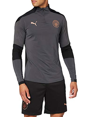 PUMA MCFC 1/4 Zip Top Sudadera, Hombre, Asphalt/Copper, S