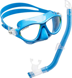Cressi C/Set Moon Kid & Top Colorama Kit de Snorkeling, Unisex niños, Azul Claro/Verde Lime, Talla Única características