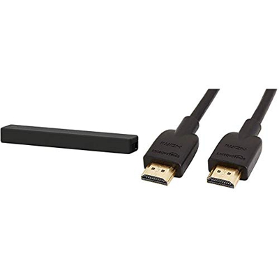 Sony HTSF200, Barra de Sonido Compacta, Subwoofer Integrado y Bluetooth + AmazonBasics - Cable HDMI 2.0 de Alta Velocidad Ultra HD, Compatible con for