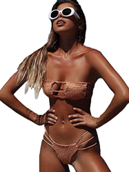 CheChury Mujer Bikini Bandeau Bralette Traje de Baño de Tubo Brasileños Bañador Ropa de Bano Dos Piezas Push Up Traje de baño con Acolchado Conjunto d en oferta